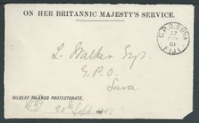 Gilbert & Ellice Islands 1901 (Sep 20) Stampless 