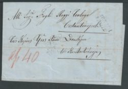 Cyprus 1861 Entire letter from Limassol to Constantinople via Larnaca with light 