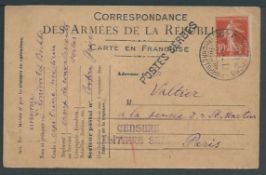The Serbian Army - In Exile on Corfu - Postal System. The Serbian Ministerial Postal System. The Fr