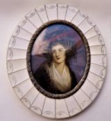 Early 19th Century Portrait Miniature in Oil of a Regency Lady