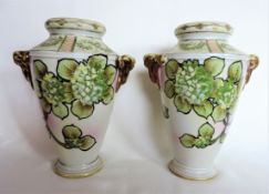 Pair of Antique Nippon Hand Painted Vases c.1920's