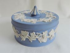 Wedgwood Blue Jasperware Lidded Trinket Dish