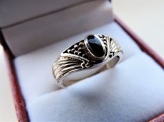 Silver Ring set with Black Onyx Stone