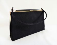 Vintage Black Taffeta Evening Bag