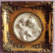 E W Wyon Marble Plaque 'Children at Play'