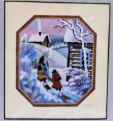Russian Artist Galina Lavrenko Frosty Morning Watercolour