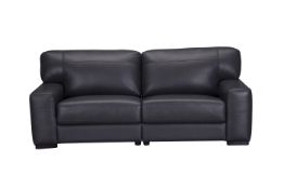 1x Brand New Fulham 3 Seater Static-Charcoal Leather Sofa & PVC Outer