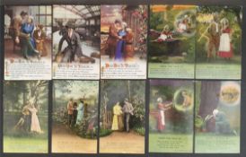 Antique Military WWI Ten Postcards Bamforth