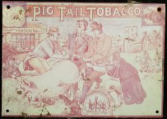 Vintage Retro Pig Tail Tobacco Metal Advertising Shop Sign