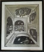 Vintage Print 1960's M C Escher Another World Framed