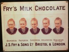 Vintage Retro Metal Fry's Chocolate Shop Advertising Sign