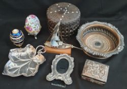 Antique & Vintage Parcel of Collectables Includes Plated Wine Coaster WMF and Chinese Brass Box