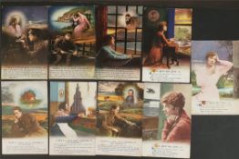Antique Military WWI Nine Postcards Bamforth