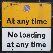 Vintage Retro Metal No Parking & No Loading Road Sign