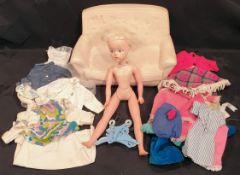 Vintage Sindy Doll Items Includes Clothes Hangers Settee etc. c1970's