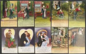Antique Military WWI Ten Postcards Bamforth
