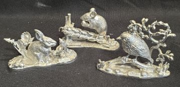 Vintage 3 x Cast Metal Animal Figures