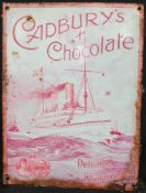Vintage Retro Metal Cadbury's Chocolate Shop Wall Advertising Sign