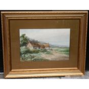 A.Coleman Country Landscape Watercolour c.1895