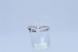 9k White Gold Diamond Set Gentle Wishbone Ring