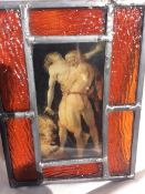 Old French Stained Glass the Male Lovers