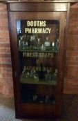 Rare Victorian Pharmacy shop Mahogany Display Cabinet
