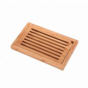 (KK106) Bamboo Wooden Chopping Cutting Bread Board with Crumb Catcher The bamboo bread boa...