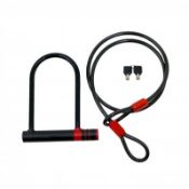 (KK101) Anti-Theft U D Shape Bike Bicycle Secure Lock with 4ft Cable The U-type bike lock ...