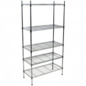 (KK81) 5 Tier Heavy Duty Steel Wire Rack Shelf Storage Shelving Unit The 5 tier shelving is ...