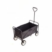 (KK181) Black Heavy Duty Foldable Garden Trolley Cart Wagon Truck The folding garden trolley...