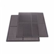 (KK5) 32 SQ FT Black Interlocking Garden Safety Outdoor Play Mats Tiles The interlocking mat...