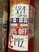 Vantage red 4m x4m (13ft x 13ft ) twist pile polypropylene feltback