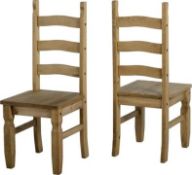 1 X Pair Corona Dining Chairs Distressed Waxed Rrp £119.99,