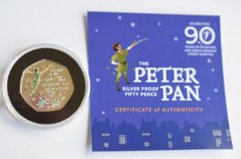 Boxed Silver Proof Peter Pan 50p Limited Edition