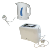 1 X 900W X 1 Litre Capacity Electric Kettle & 800W X 2 Auto Pop Up Toaster (Zzcek/Zzcet)