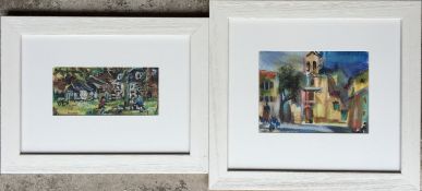 Hamish Laurie Signed Oil Pastel Pair