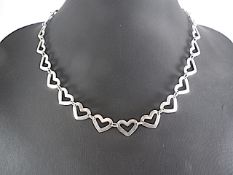Hearts shaped silver necklace