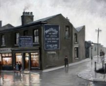 Steven Scholes (b.1952). 'The Original Eccles Cake Shop Eccles 1962'. Signed Oil Painting