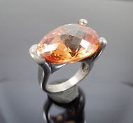 Citrine silver ring