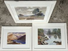 Highland Scene Watercolour Trio (2 signed)