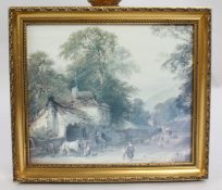 Dutch Golden Age Print Set in Gilt Frame