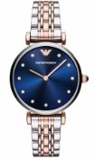 EMPORIO ARMANI AR11092 WomenÕs Two Tone Silver/Rose Gold 32mm Quartz Watch