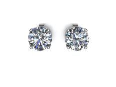 9ct White Gold Four Claw Set Diamond Earring 0.33 Carats
