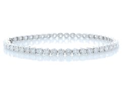 18ct White Gold Tennis Diamond Bracelet 7.67 Carats