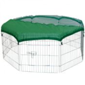 (LF120) 8 Panel Outdoor Rabbit Play Pen Run with Shade Safety Net High Quality Weatherproof St...