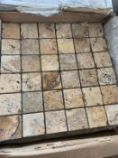 100 x Yellow Tumbled Travertine Mosaic 4.8x4.8cm