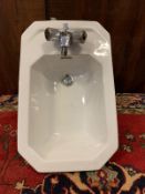 DURAVIT FLOATING BIDET BASIN WITH LUXURY FAUCET TAPS BY JEAN-CLAUDE DELEPINE
