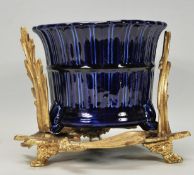 Gilt metal rococo planter stand