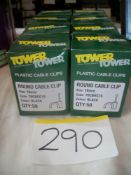 400 x Round Cable Clips Black