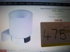 10 x Roper Rhodes Parade Frosted Glass Toothbrush Holder